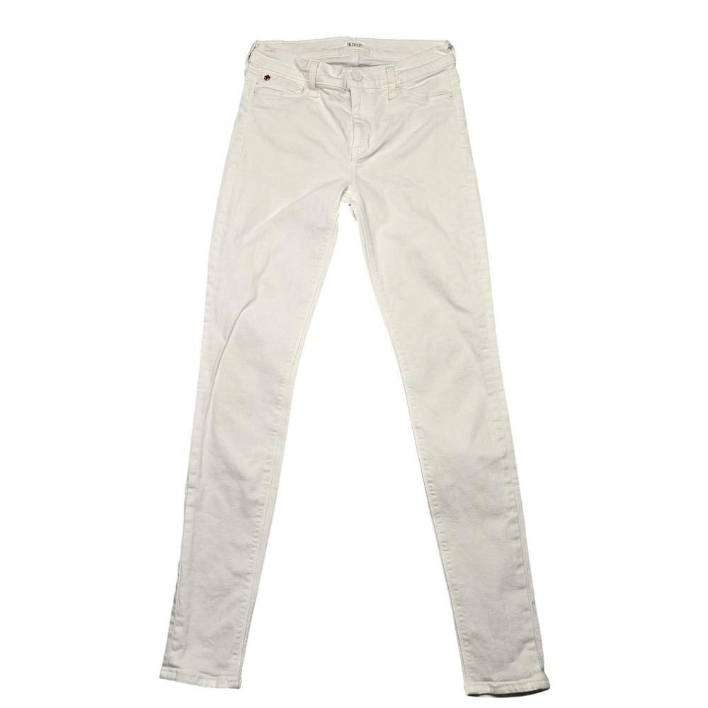 Hudson Nico Womens White Skinny Jeans Size 26 Stretch Denim Made USA